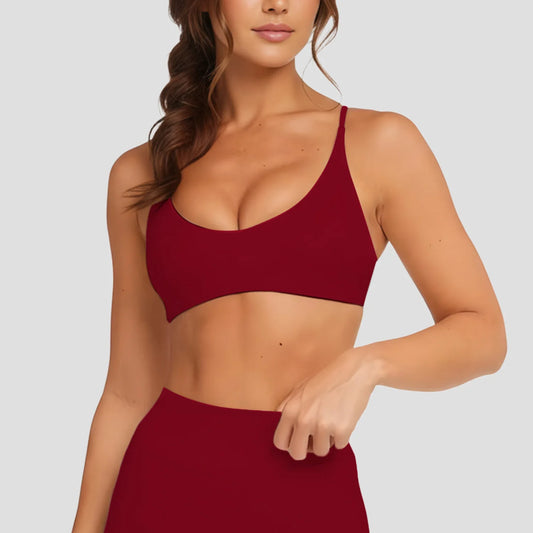 Top Desportivo Feminino de Alta Sustentação – Push-Up nas Costas