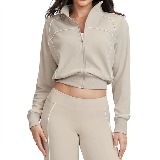 Casaco Desportivo Feminino de Manga Comprida para Ginásio
