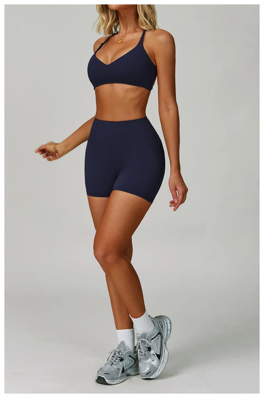 Conjunto Fitness Feminino 2 Peças – Top e Leggings Cintura Subida